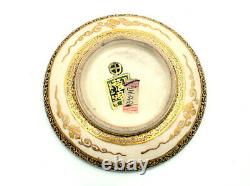 Fine Antique Japanese Meiji Satsuma Pottery Circular Covered Box By Bizan
