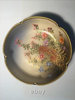 Fine Antique Japanese Satsuma Floral Bowl, Signed By Artist 5 Very Beautiful