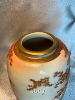 Fine Antique Japanese Satsuma Hand Painted Exotic Bird Vase Meiji Signed