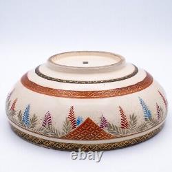 Fine Antique Japanese Satsuma Pottery Bowl Meiji Taisho Period Marked Kusube
