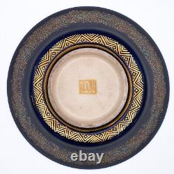 Fine Antique Japanese Satsuma Pottery Bowl Meiji Taisho Period Marked Suizan