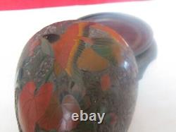 Fine Antique Japanese Totai Tree Bark Porcelain Vase With Bird & Flower