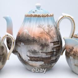 Fine Antique Japanese Yokohama Export Porcelain Tea Set Trio by Suzuki Company