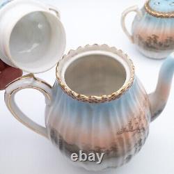 Fine Antique Japanese Yokohama Export Porcelain Tea Set Trio by Suzuki Company