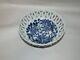 Fine Antique Japanese or Chinese Porcelain Dish Blue and White Reticulated