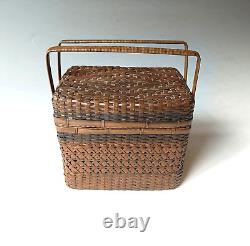 Fine Antique Japanese woven copper box basket Asian Antiques Ikebana