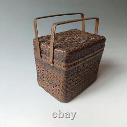 Fine Antique Japanese woven copper box basket Asian Antiques Ikebana