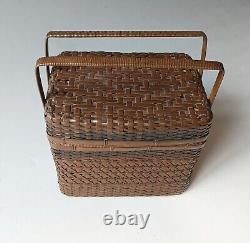 Fine Antique Japanese woven copper box basket Asian Antiques Ikebana