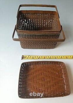 Fine Antique Japanese woven copper box basket Asian Antiques Ikebana