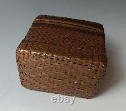 Fine Antique Japanese woven copper box basket Asian Antiques Ikebana