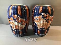 Fine Antique Large Pair of Japanese Meiji Period Imari Porcelain Vases