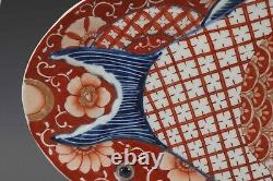 Fine Beautiful Japanese Imari Porcelain Fish Plate