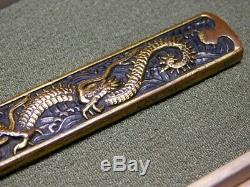 Fine Carving Dragon KOZUKA 18-19thC Japanese Edo Samurai Tsuba Koshirae Antique