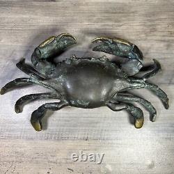 Fine Cast Japanese Antique Solid Bronze Crab Figure