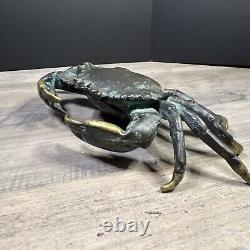 Fine Cast Japanese Antique Solid Bronze Crab Figure