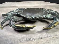 Fine Cast Japanese Antique Solid Bronze Crab Figure