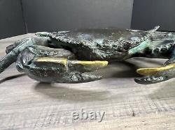 Fine Cast Japanese Antique Solid Bronze Crab Figure