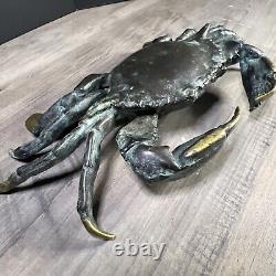 Fine Cast Japanese Antique Solid Bronze Crab Figure