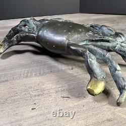 Fine Cast Japanese Antique Solid Bronze Crab Figure