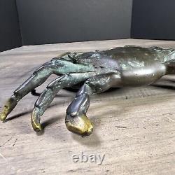 Fine Cast Japanese Antique Solid Bronze Crab Figure