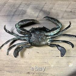 Fine Cast Japanese Antique Solid Bronze Crab Figure