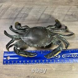 Fine Cast Japanese Antique Solid Bronze Crab Figure