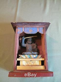 Fine Early 20th Century Japanese Travel Buddha in Case Signed on Back