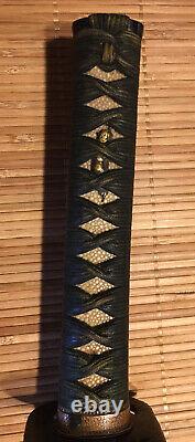 Fine Edo Period, Japanese, Mounted Unsigned Wakizashi Sword, Shigenobu tsuba