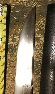 Fine Edo era Japanese Hirazukuri- Slab Sided Tanto Dagger, formal black mounts