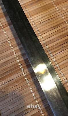 Fine Edo era, Japanese katana sword blade, ubu, mumei, saya, habaki, 28 3/8 N