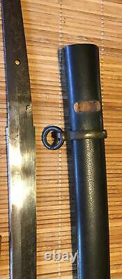Fine Edo era, Japanese katana sword blade, ubu, mumei, saya, habaki, 28 3/8 N