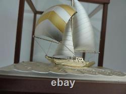 Fine Hand Crafted Signed Japanese Silver 985 Sailboat Ship Boat Takehiko Japan
