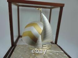 Fine Hand Crafted Signed Japanese Silver 985 Sailboat Ship Boat Takehiko Japan