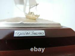 Fine Hand Crafted Signed Japanese Silver 985 Sailboat Ship Boat Takehiko Japan