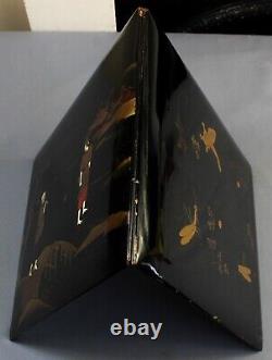 Fine JAPANESE 19th century lacquer album covers gilt decoration and bone inlays