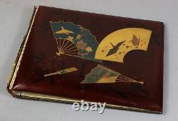 Fine JAPANESE 19th century lacquered album covers decorated with FAN motifs