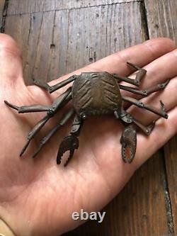 Fine JAPANESE MEIJI-ERA Copper Articulated of a Crab, Signed c. 1880