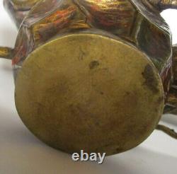 Fine JAPANESE MEIJI-ERA Gilt Bronze Brush Pot Ink Well Bird & Insects c. 1890