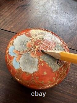 Fine Japanese Antique Kutani Jar Gold Tea Pot Signed