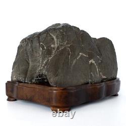 Fine Japanese Biseki Suiseki Mountain Cave Form Bonsai Viewing Stone on Stand