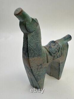 Fine Japanese Cast Iron Okimono 5x5 Horse Figurine