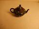 Fine Japanese Cloisonne Miniature Teapot Meiji Period Multi-Color & Goldstone