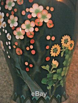 Fine Japanese Cloisonne Vase, Signed Ando, Flowers
