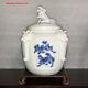 Fine Japanese Edo Hirado Blue & White Porcelain Shishi Lion Mizusashi Water Jar