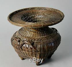 Fine Japanese Ikebana Bamboo Basket W81