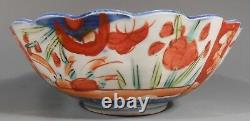 Fine Japanese Japan Imari Porcelain Bowl Polychrome Foliates Decor ca. 19th c