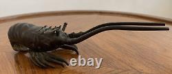Fine Japanese Meiji Period Bronze Crayfish Lobster Prawn Figure