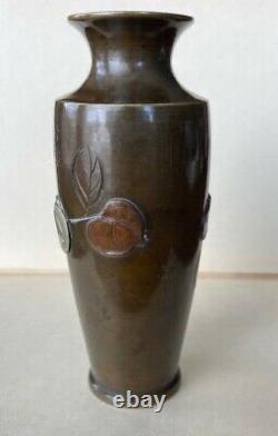 Fine Japanese Meiji Period Bronze & Mixed Metal Vase Lot A
