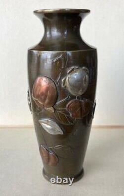 Fine Japanese Meiji Period Bronze & Mixed Metal Vase Lot B