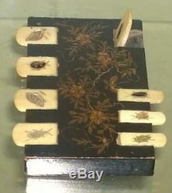 Fine Japanese Meiji Period Shibayama Lacquered and Inlaid Whist Marker
